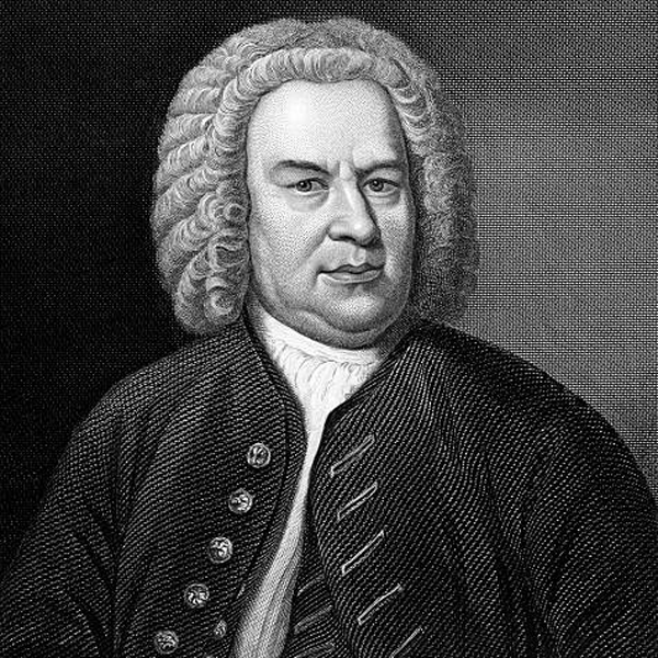 Johann Sebastian Bach in black and white