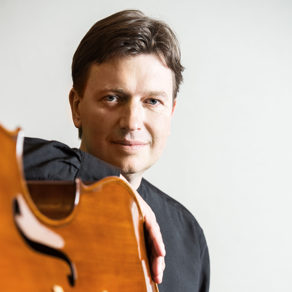 Boguslaw Furtok holding a double bass