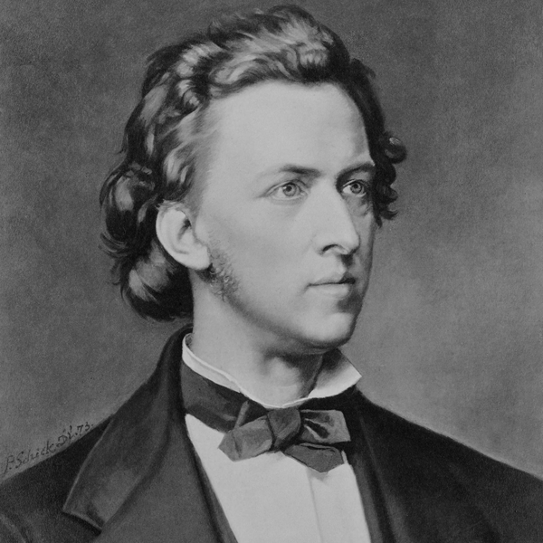 Black and white image of the composer Frédéric Chopin.