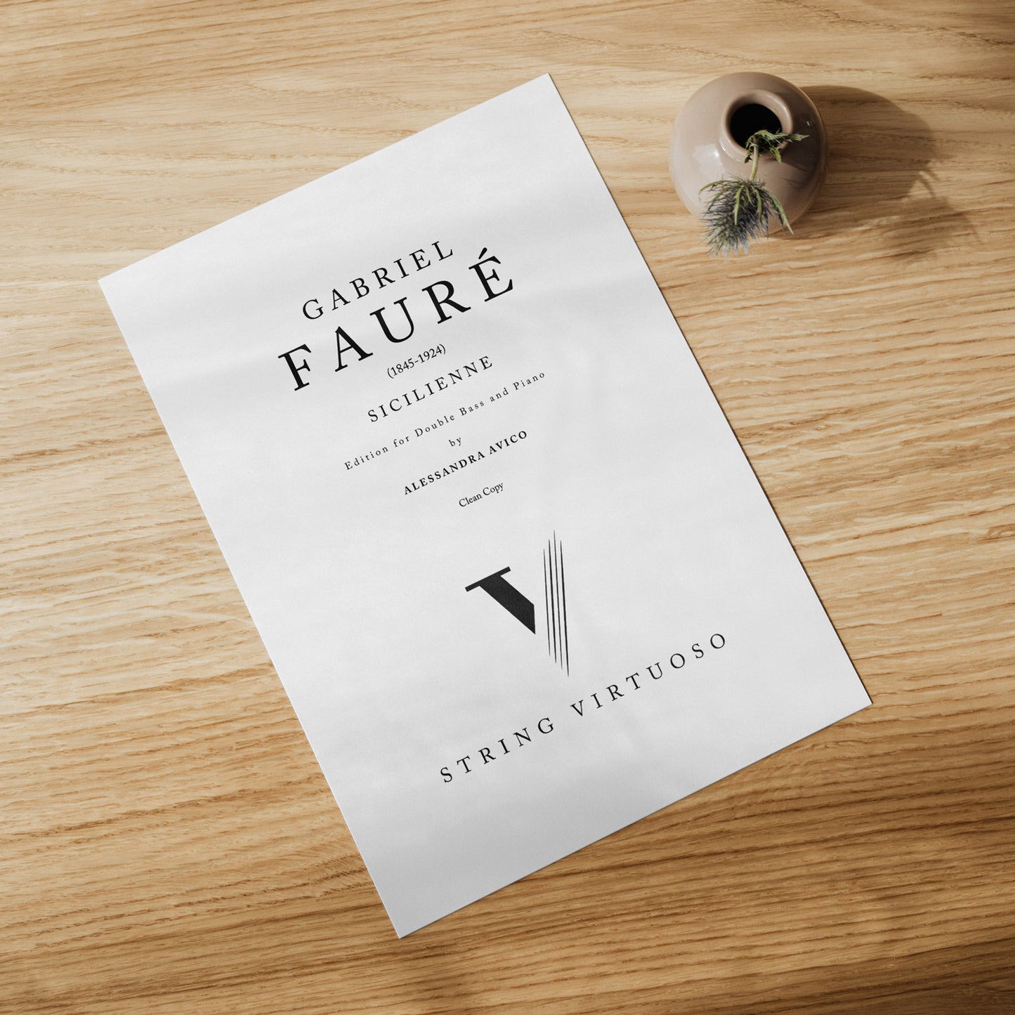 Sheet music of Fauré Sicilienne by Alessandra Avico