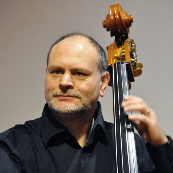 Thierry Barbe playing a double bass