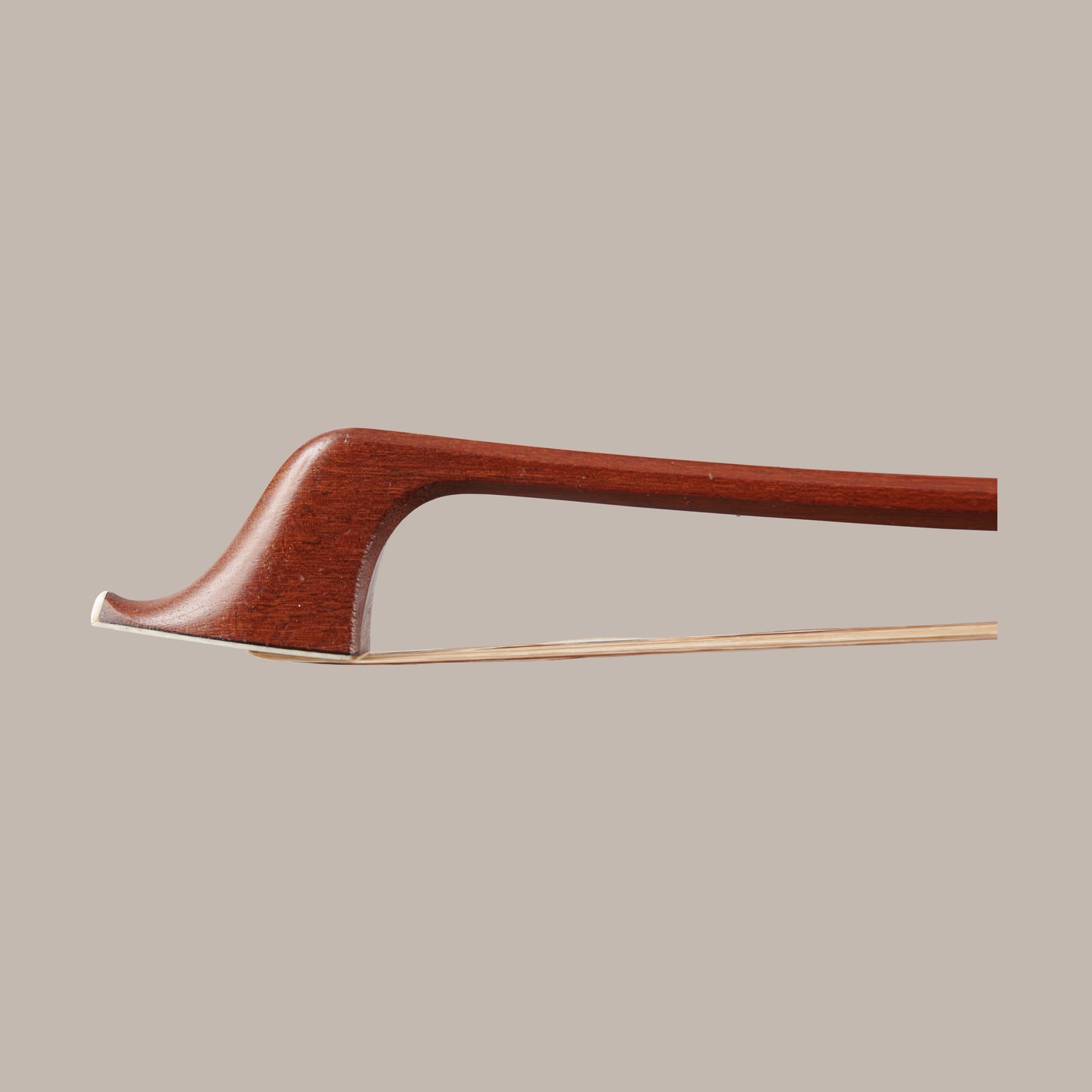 L.  Morizot c.1950 Double Bass Bow - Head on a beige background